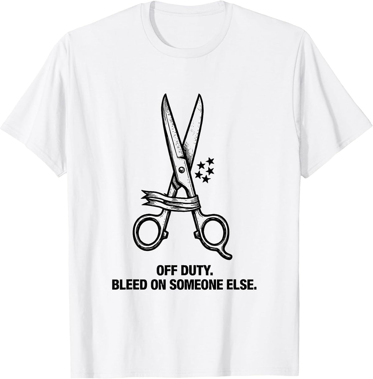 Men's Off Duty Bleed On Someone Else Funny First Responder T-Shirt - White
