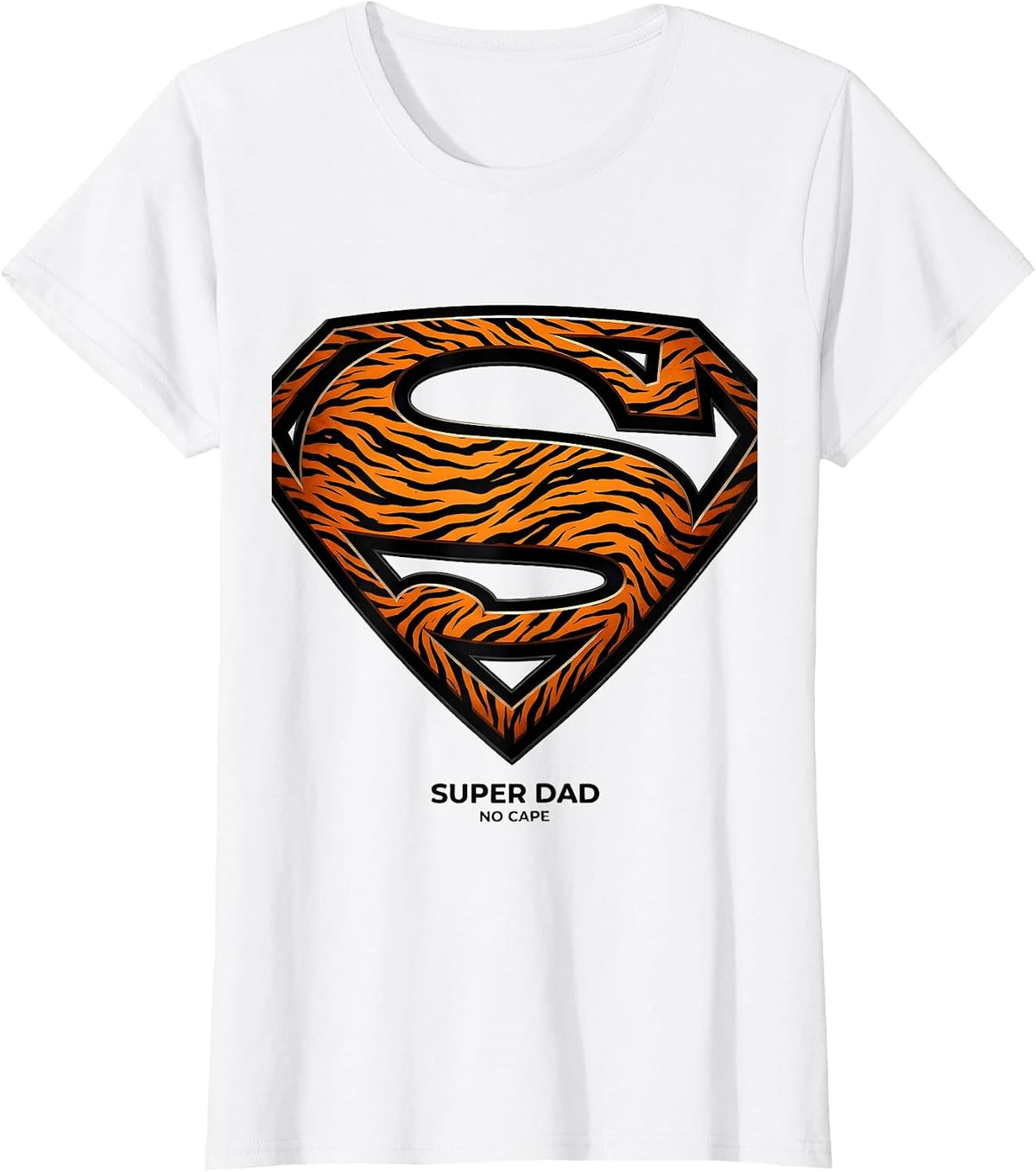 Women's Super Dad No Cape Father's Day Graphic Design T-Shirt - White