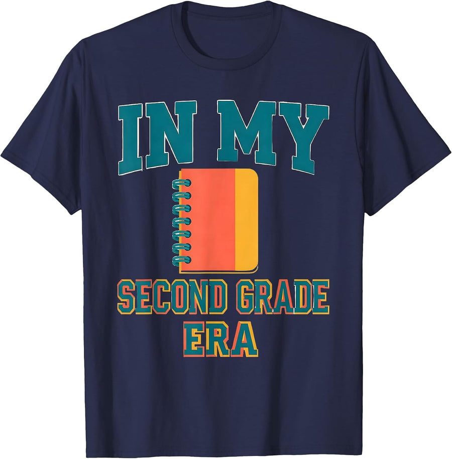 In My Second Grade Era Girl Tie Dye 2nd Grade Back to School T-Shirt - Navy Blue
