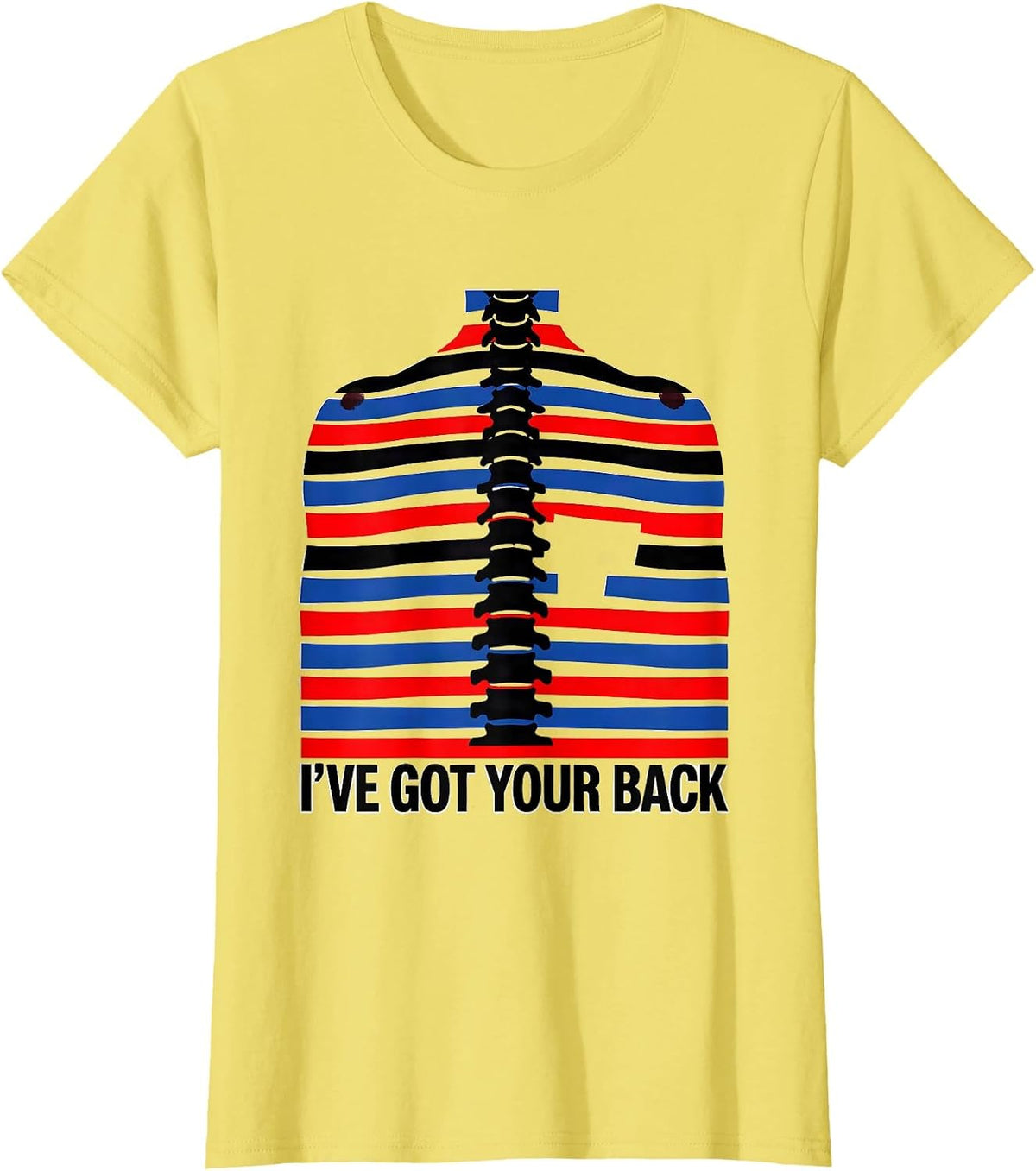 I've Got Your Back Geometric Chiropractor Physical Therapist T-Shirt - Lemon Yellow