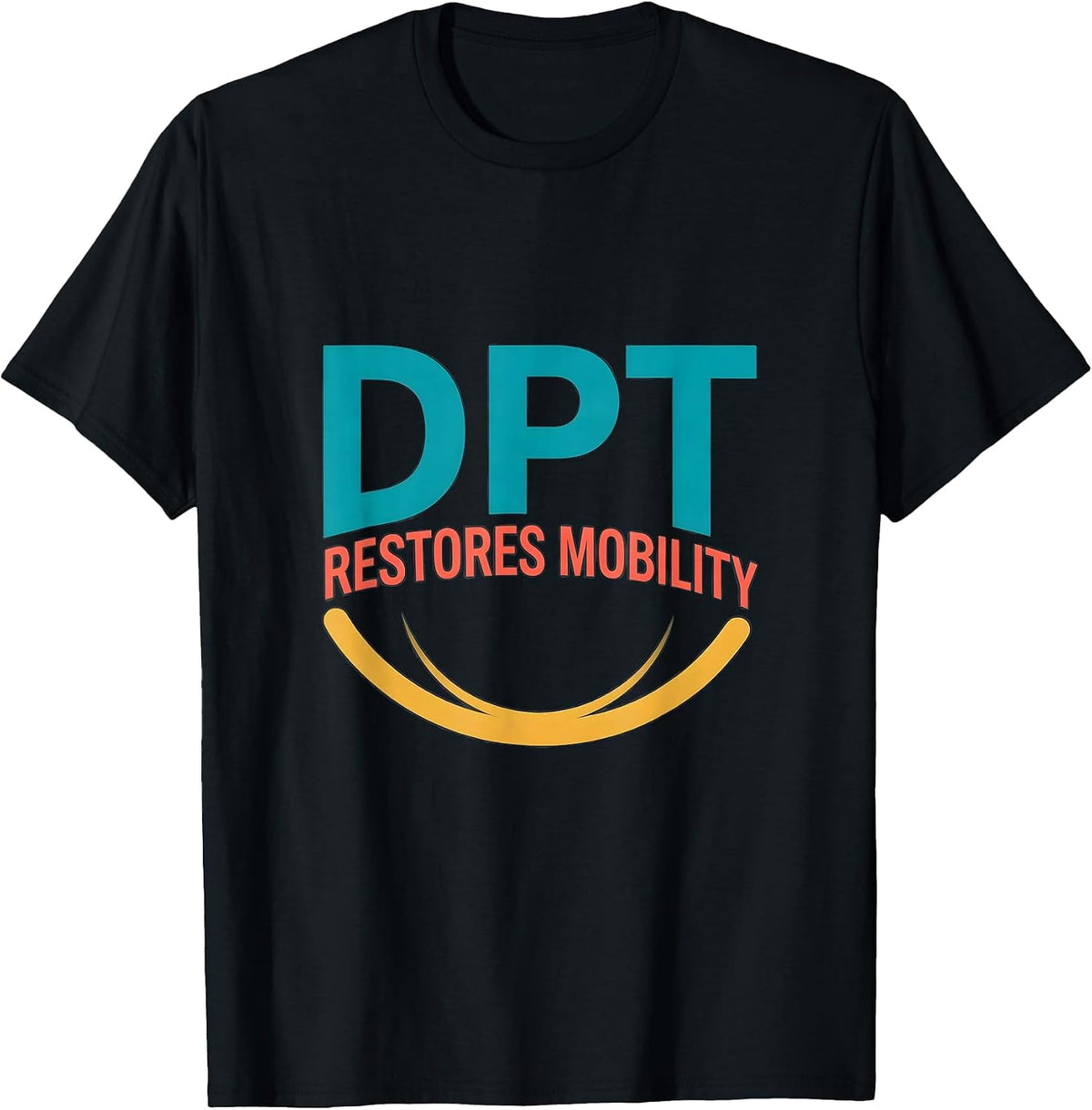 Men's DPT Restores Mobility Flat Vector Physical Therapist T-Shirt - Black