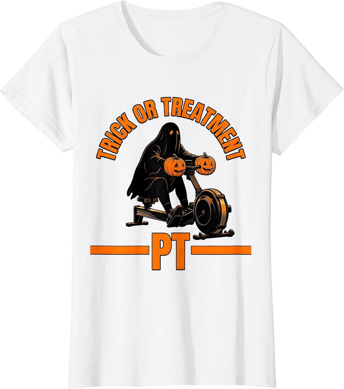 Trick Or Treatment PT Halloween Physical Therapist Funny T-Shirt - White