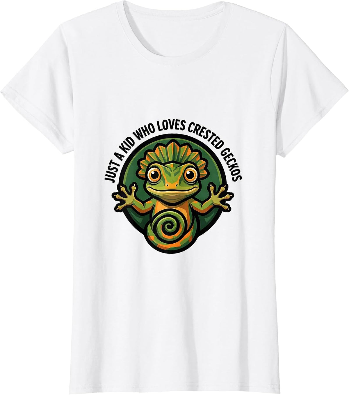 Women's Just A Kid Who Loves Crested Geckos Funny Reptile Lover T-Shirt - White
