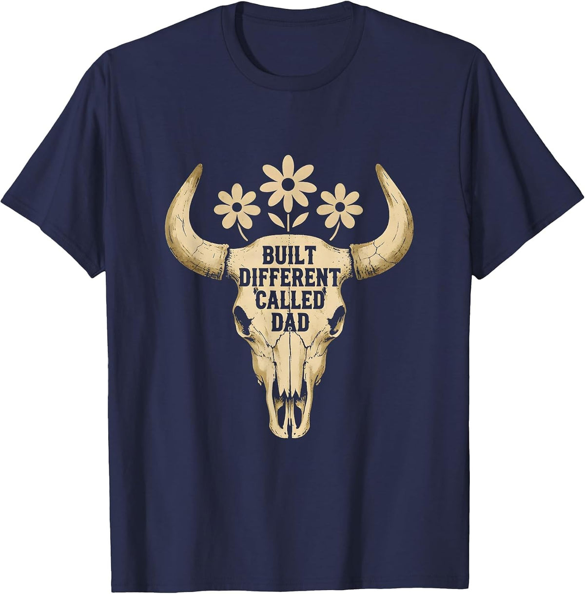 Men's Built Different Called Dad Graphic Design T-Shirt - Navy Blue