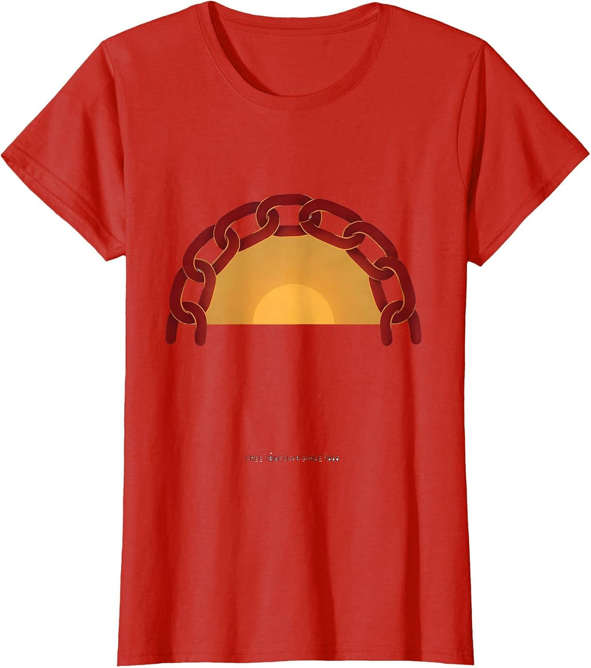 Free Together Since 1865 Minimalist Juneteenth Black Women T-Shirt - Red