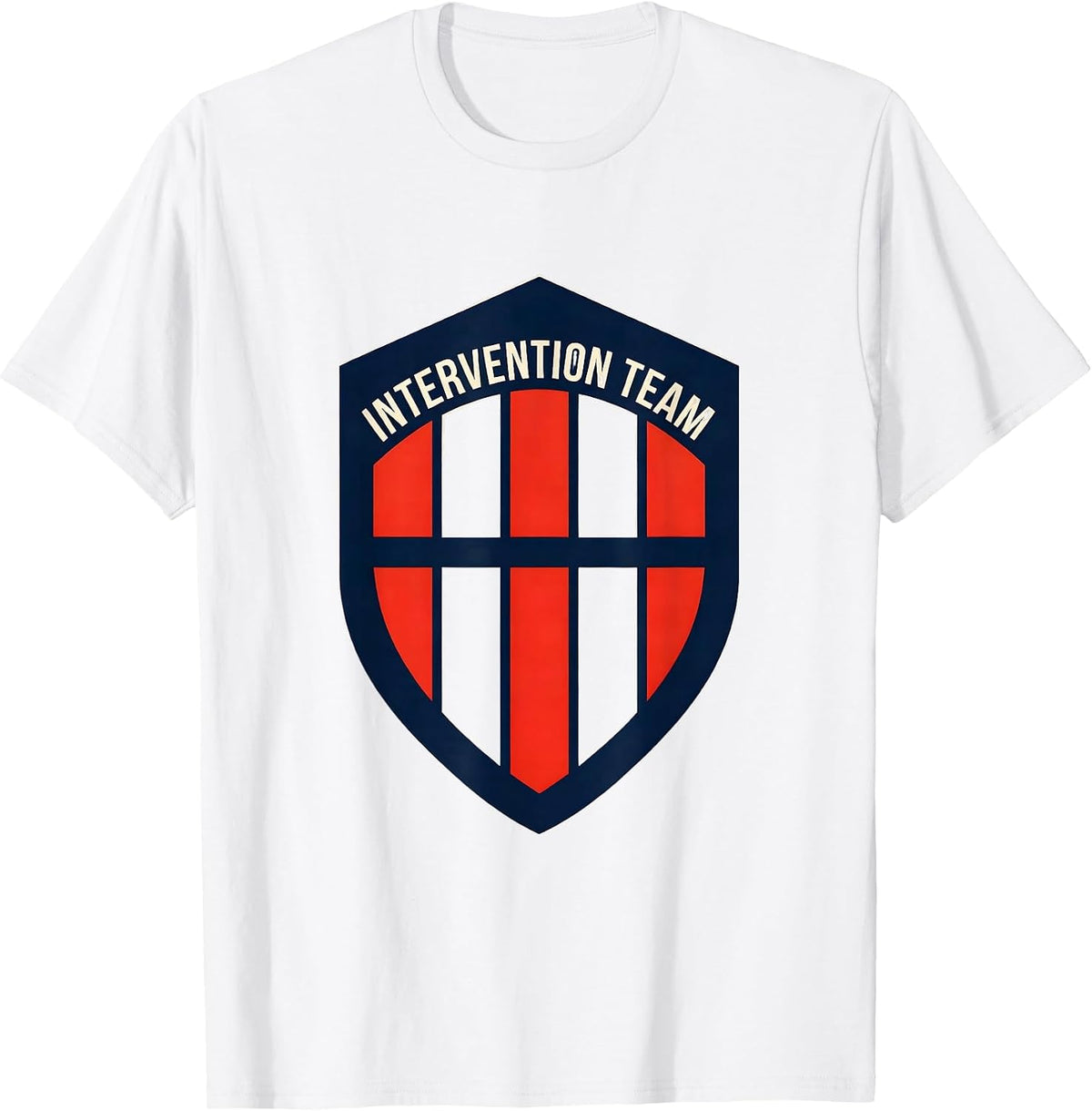 Men's Intervention Team Emblem Early Intervention Teacher Squad T-Shirt - White