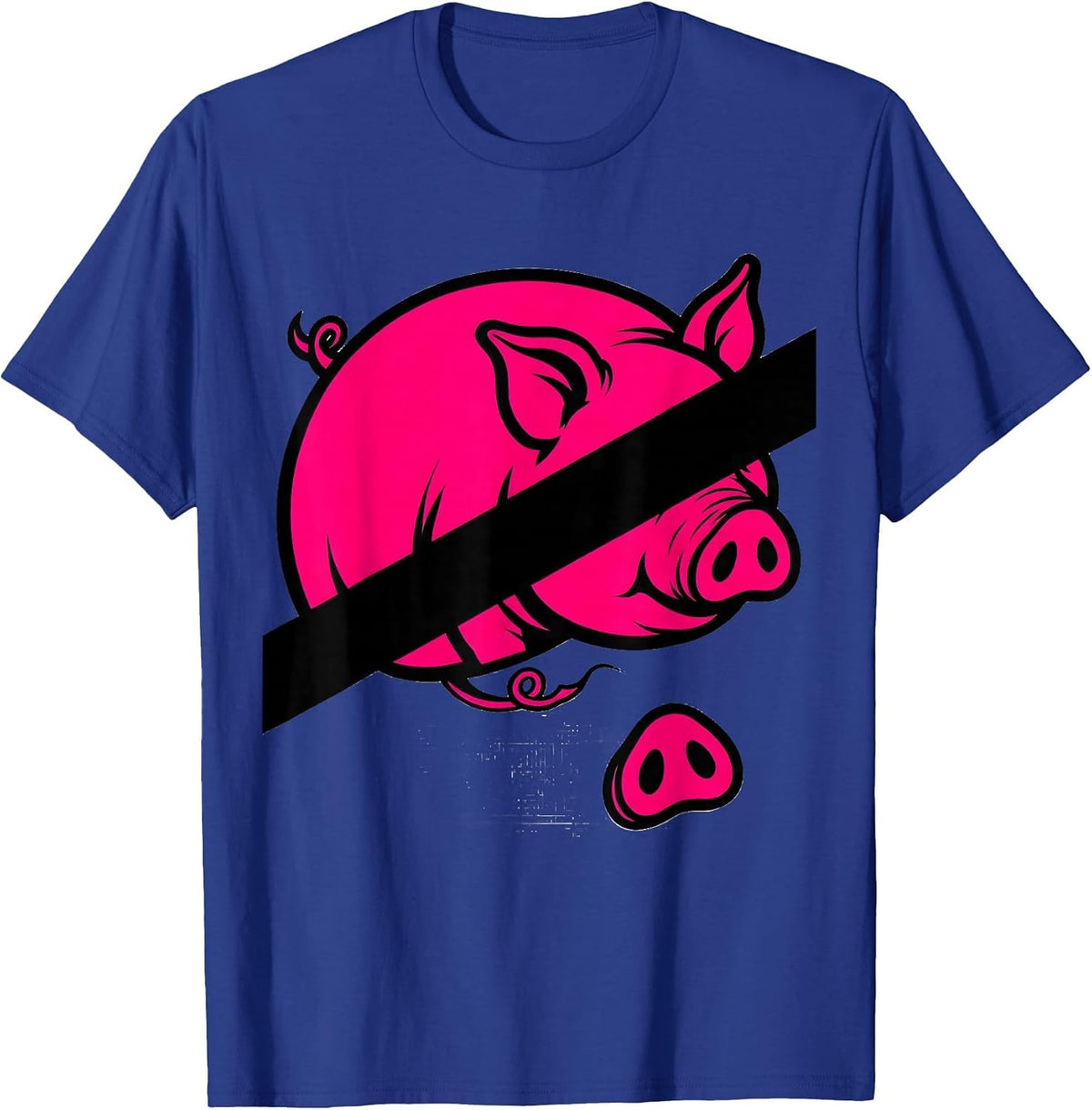 Pig Rump Farm Animal Lover Funny Novelty Gift T-Shirt - Royal Blue