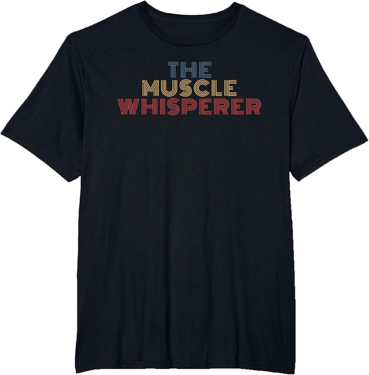 The Muscle Whisperer Retro Text Massage Therapist T-Shirt - Black