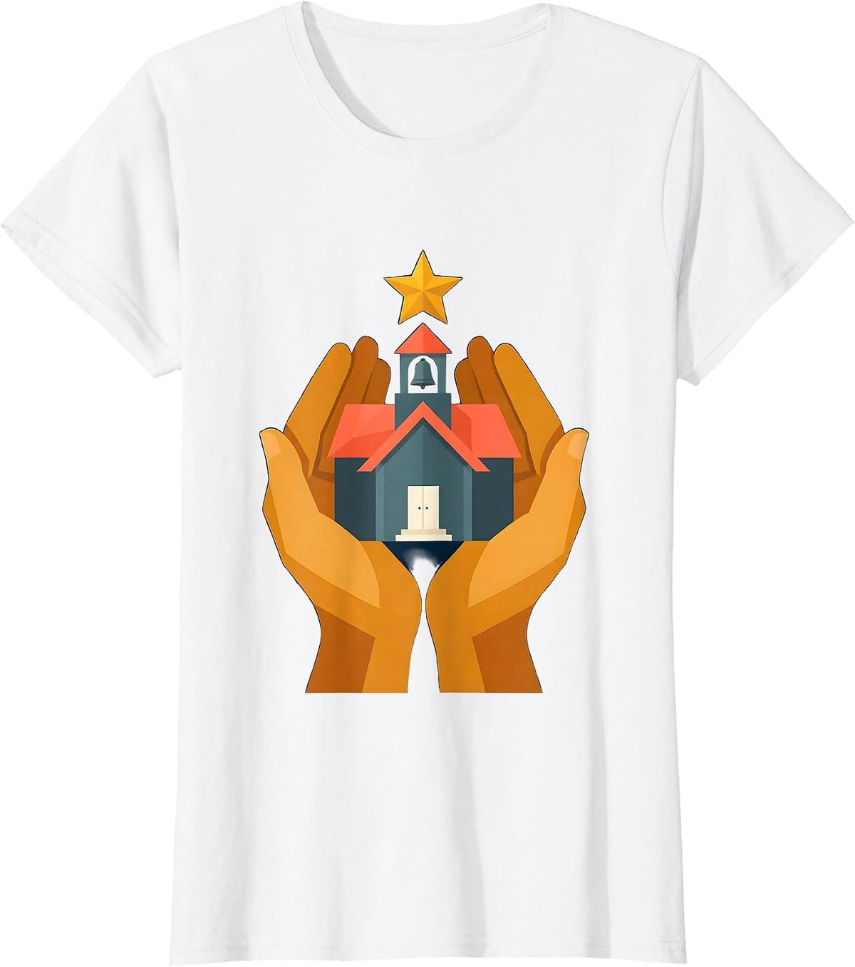 Special Education Teacher Glowing Schoolhouse Design T-Shirt - White