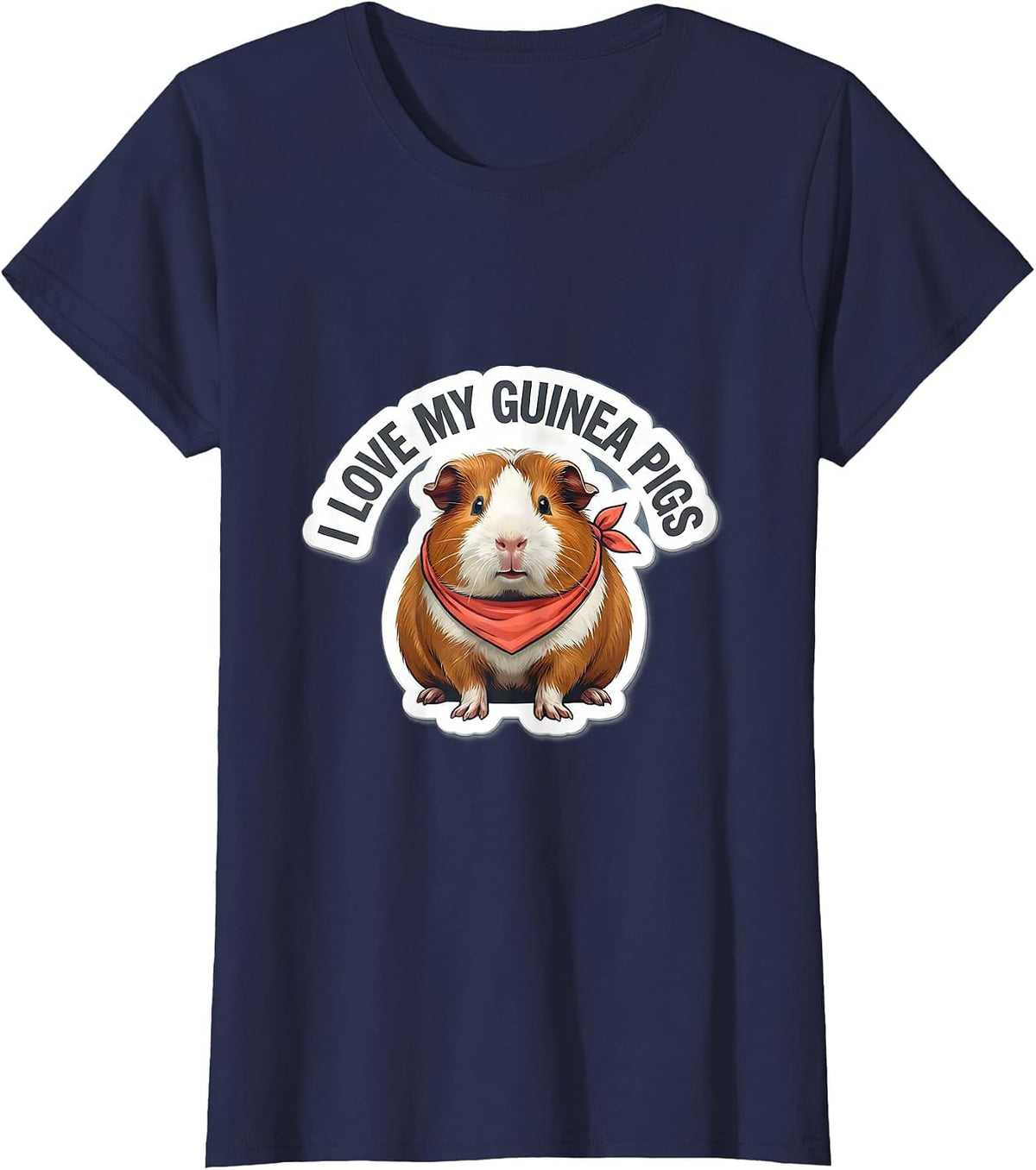Women's I Love My Guinea Pigs Funny Farm Animal Lover Gift T-Shirt - Navy Blue