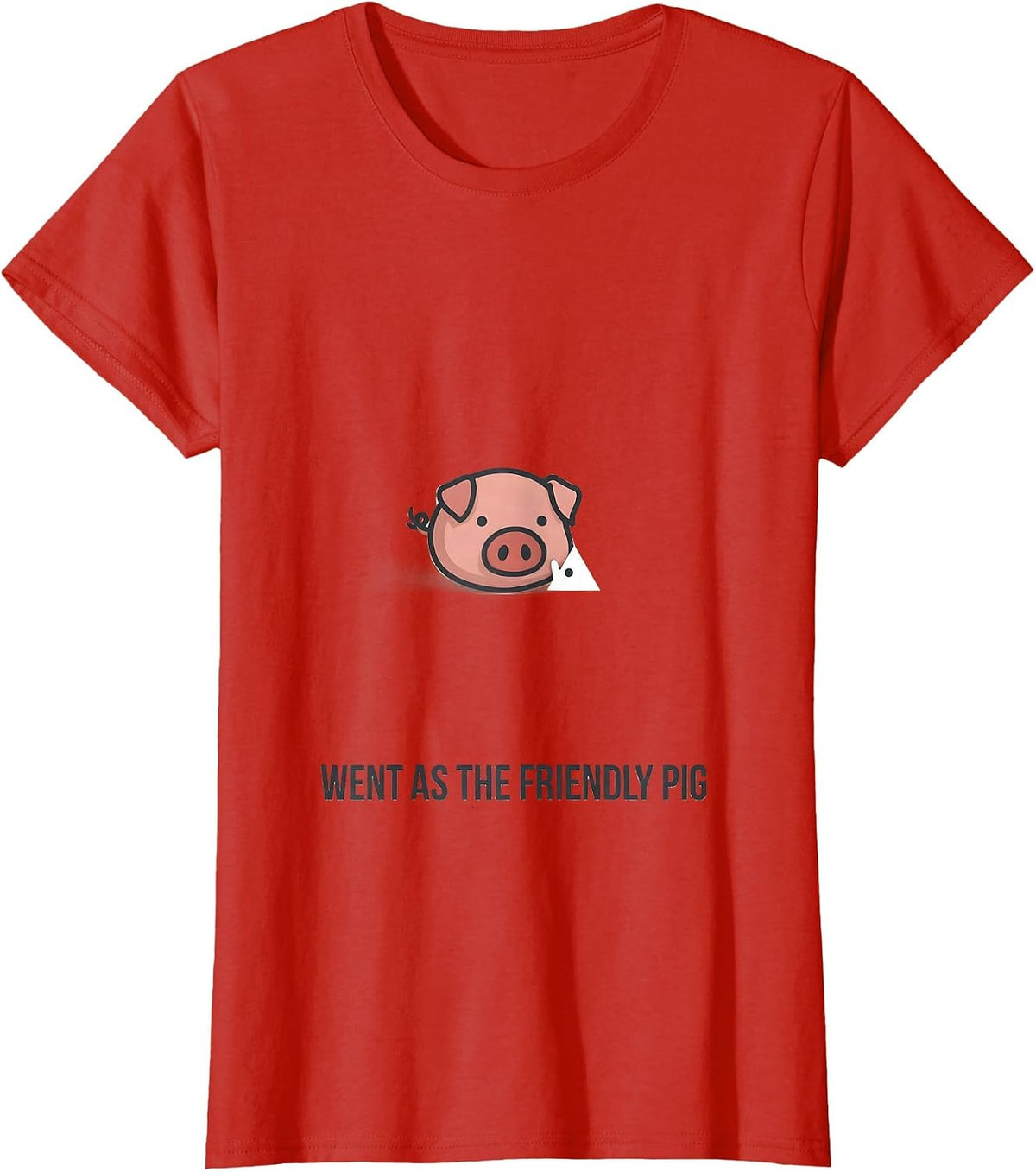 Went As The Friendly Pig Funny Pig Lover Halloween Costume T-Shirt - Red