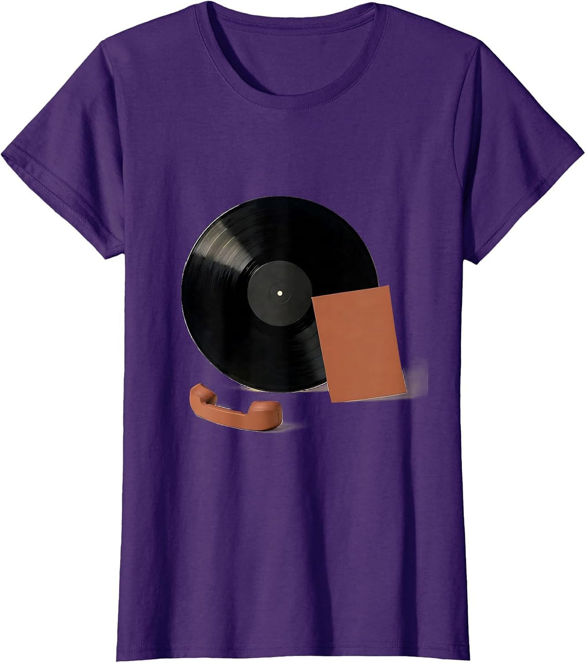 Women's Vinyl Record Collector Minimalist DJ Gift T-Shirt - Purple