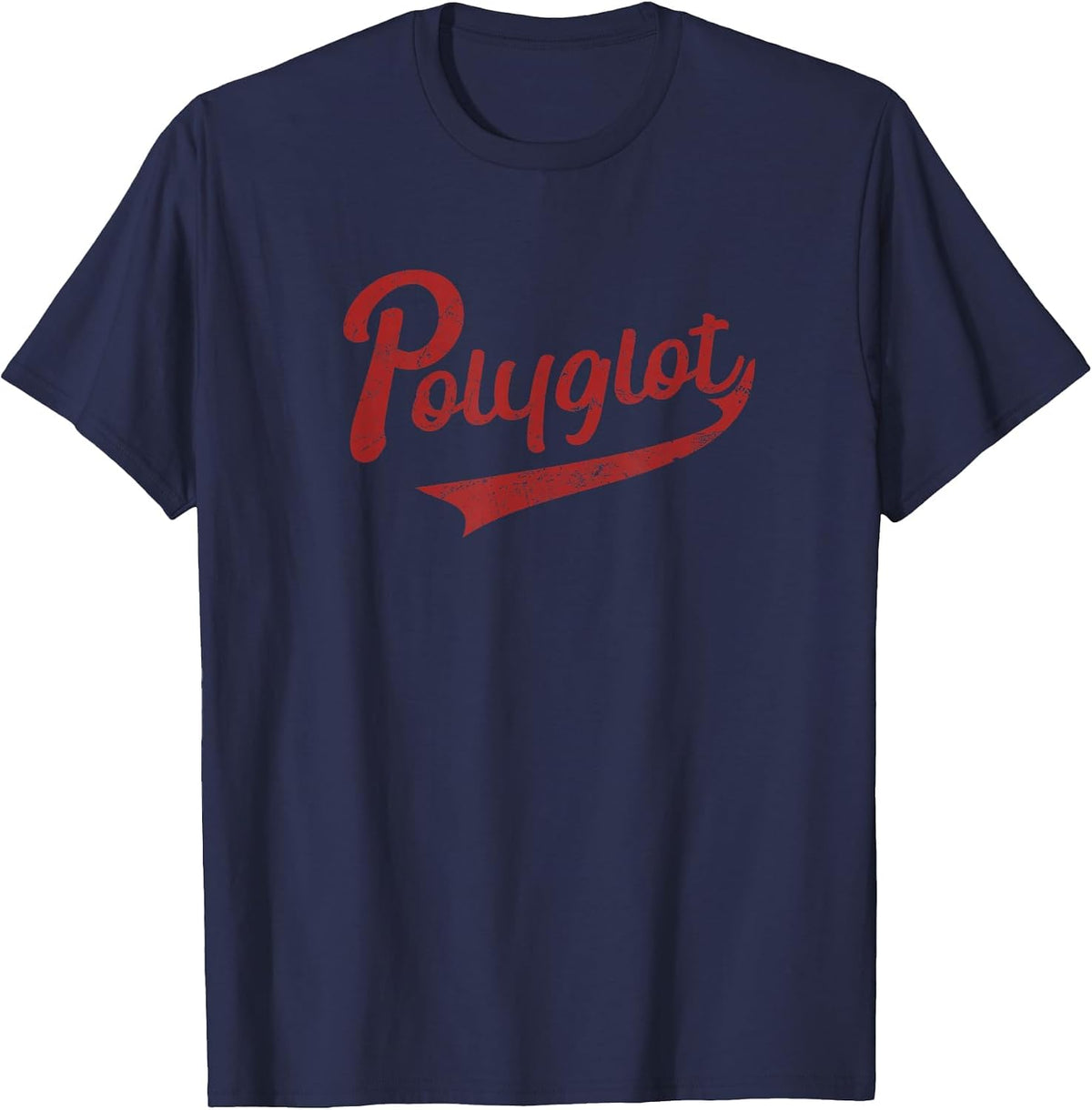 Polyglot Multilingual Linguist Language Expert Retro T-Shirt - Navy Blue
