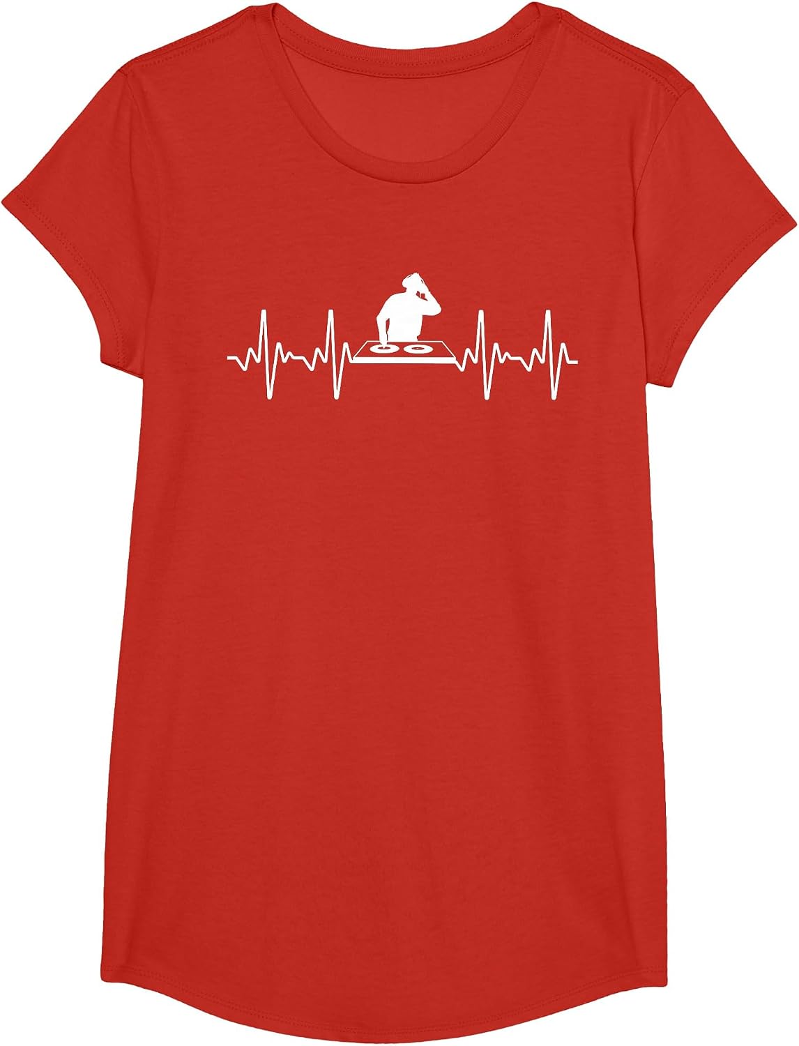 Funny DJ Design for Men Women Vinyl Record Disc Jockey Lover T-Shirt - Girls Red