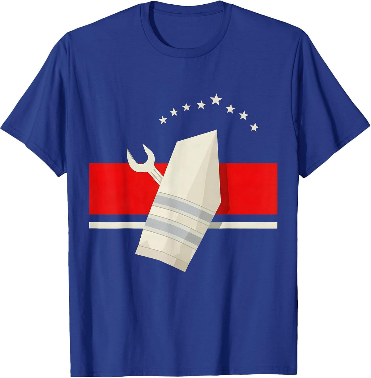 Men's Geometric Turnout Coat Firefighter Pride Tribute T-Shirt - Royal Blue