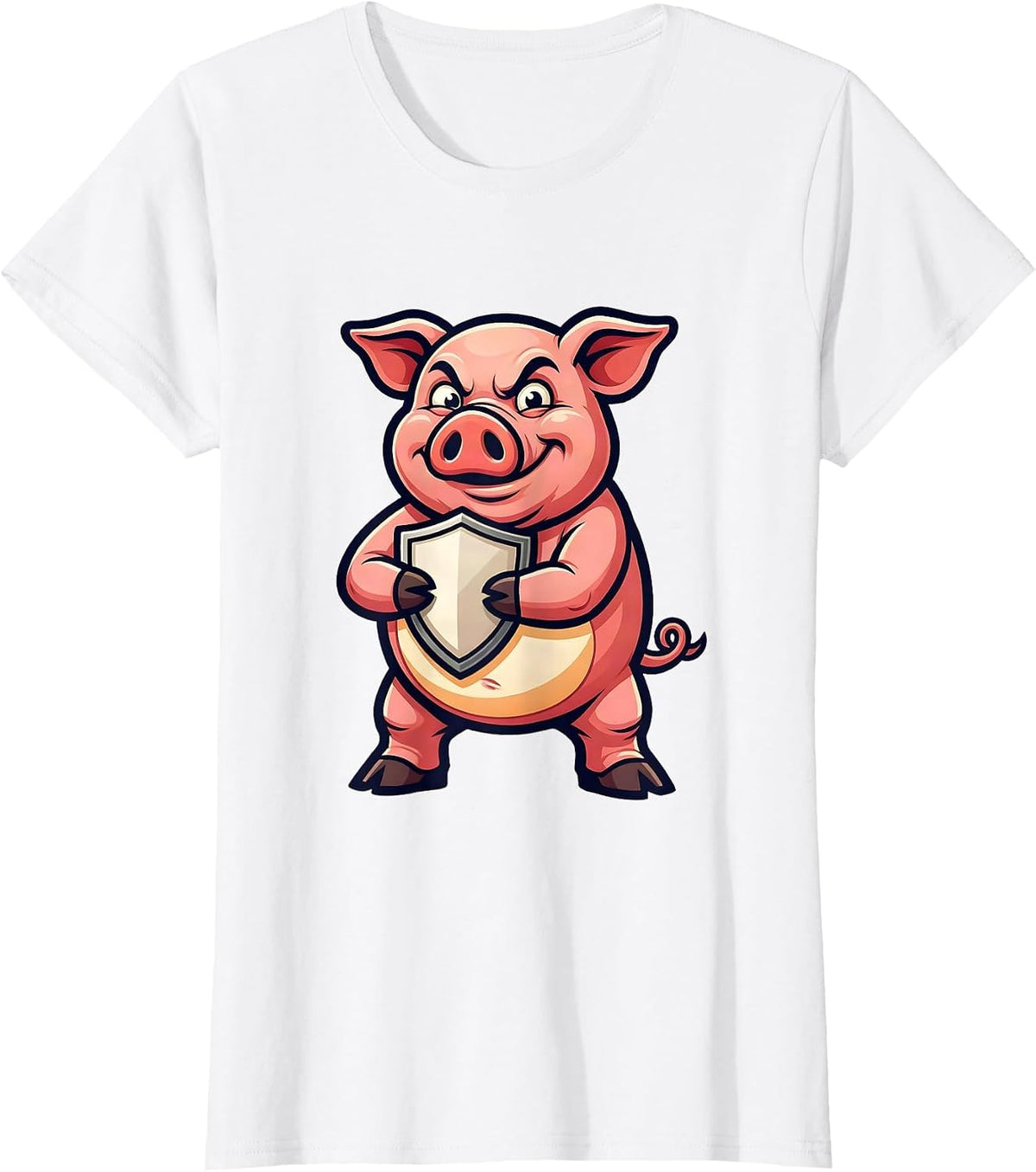 Women's Proud Pig Mascot Funny Farm Animal Lover Novelty T-Shirt - White