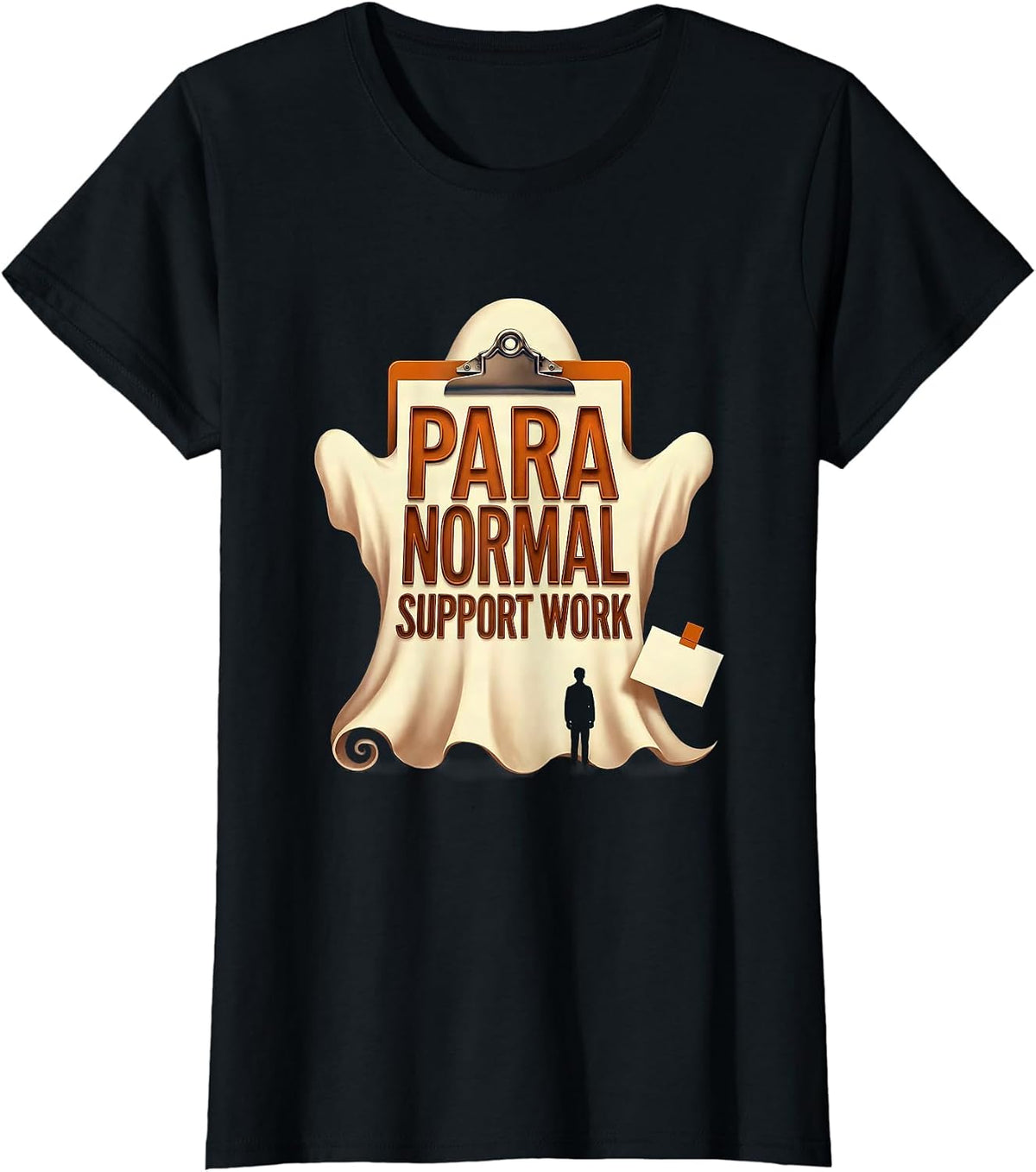 Para Normal Support Work Funny Ghost Paraprofessional T-Shirt - Black