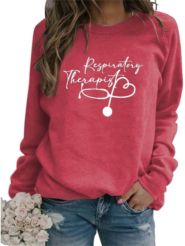 Respiratory Therapist Sweatshirt Women Respiratory Nurse Shirt - Red