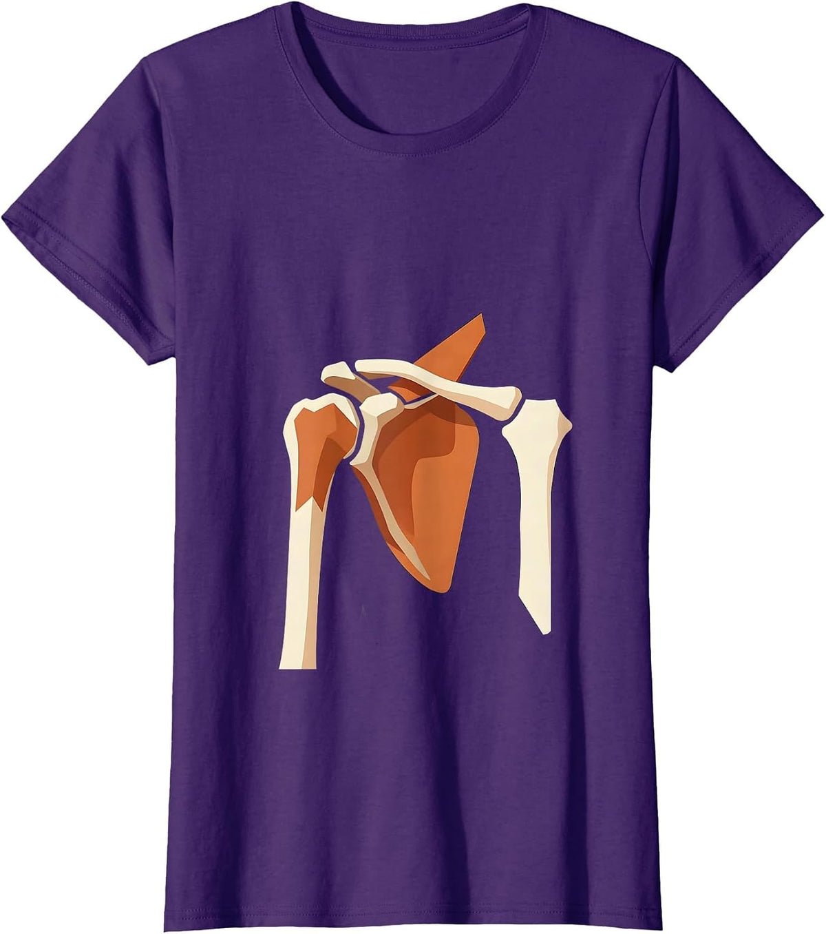 Women's Anatomical Shoulder Muscle Layers Physical Therapy T-Shirt - Purple