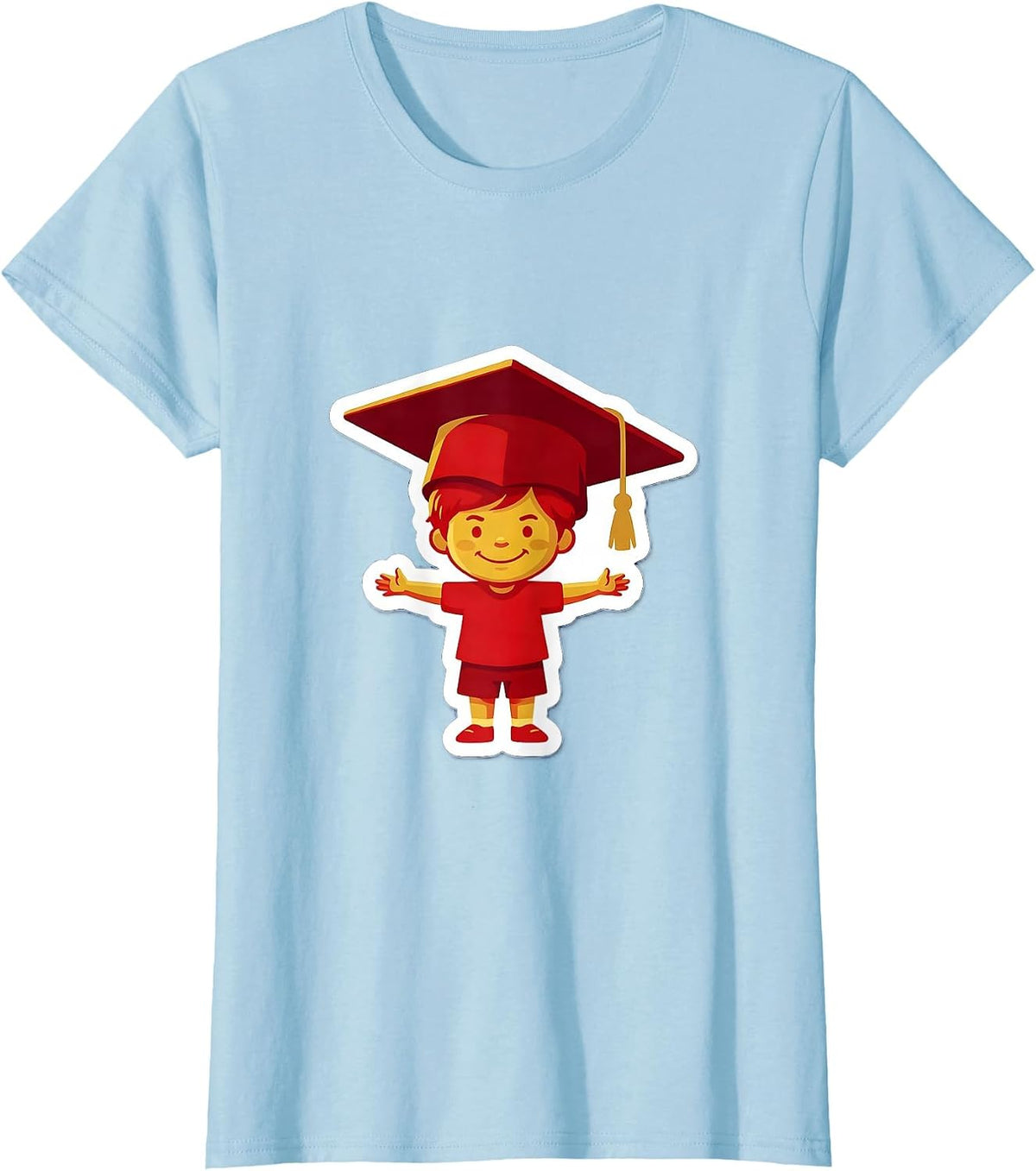 Women's Sped Teacher Graduation Cap Kid Illustration T-Shirt - Baby Blue