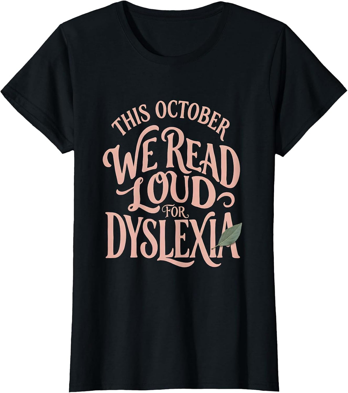 This October We Read Loud For Dyslexia Boho Teacher T-Shirt - Black