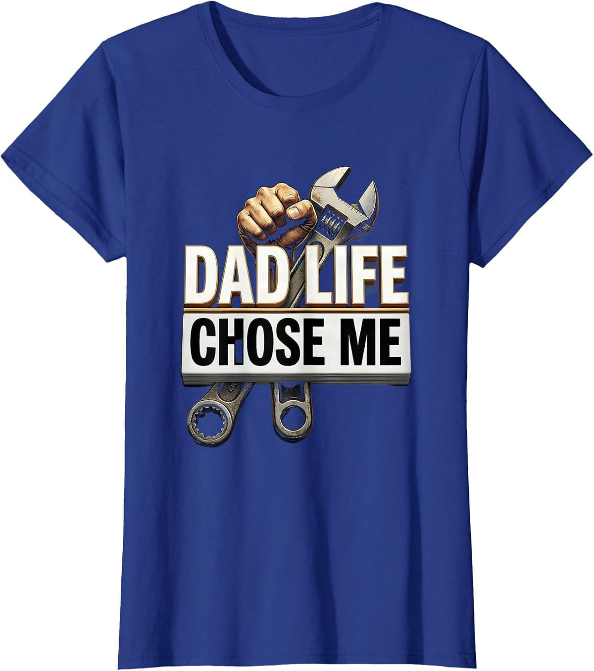 Women's Dad Life Chose Me Funny Father Design T-Shirt - Royal Blue