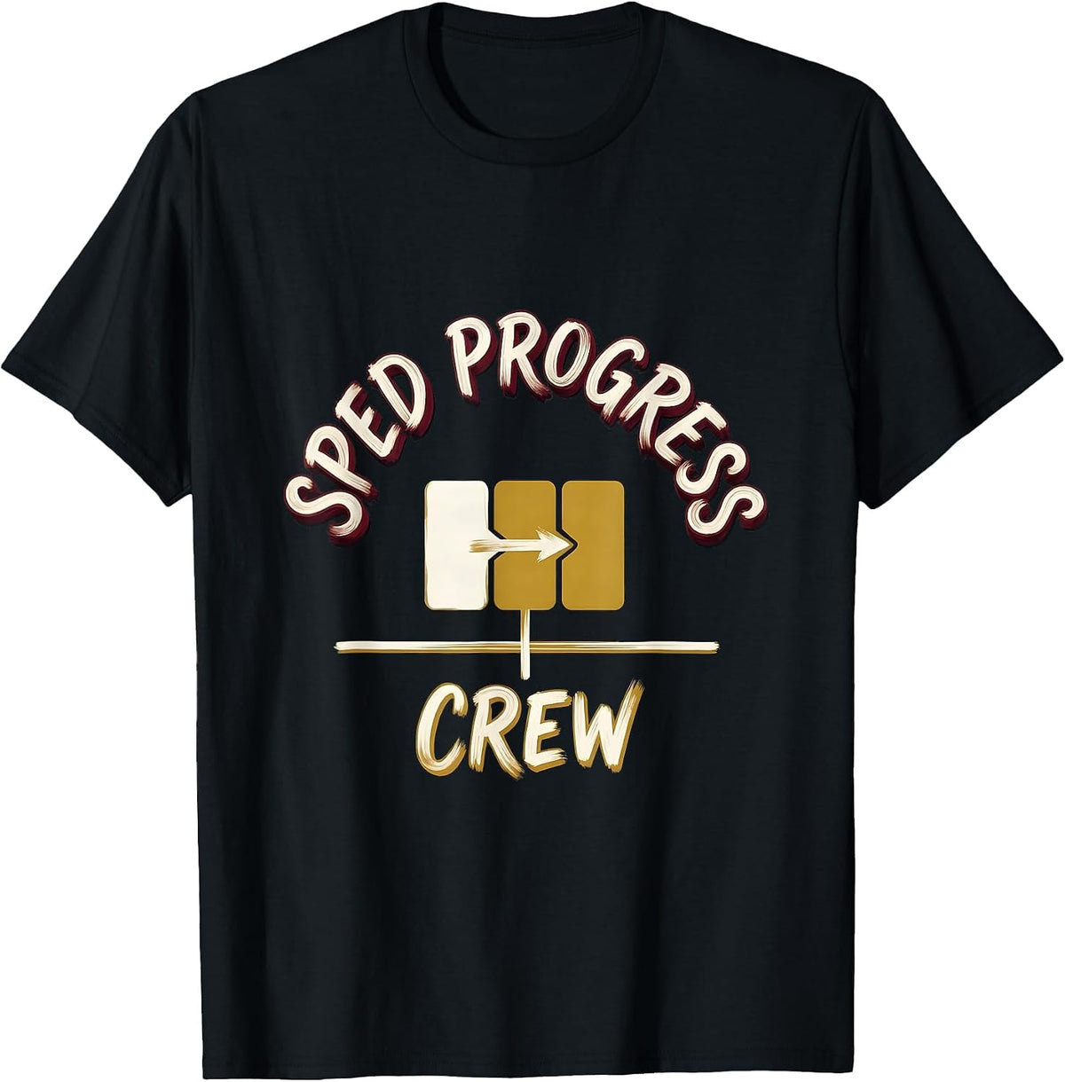Men's SPED Progress Crew Special Education Teacher Aide Crew Pride T-Shirt - Black