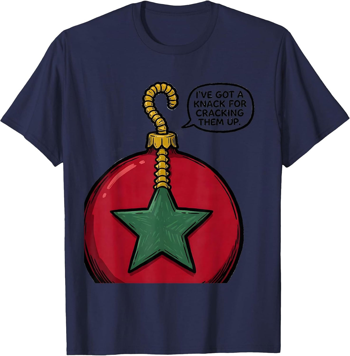 I've Got A Knack For Cracking Them Up Funny Chiropractor T-Shirt - Navy Blue