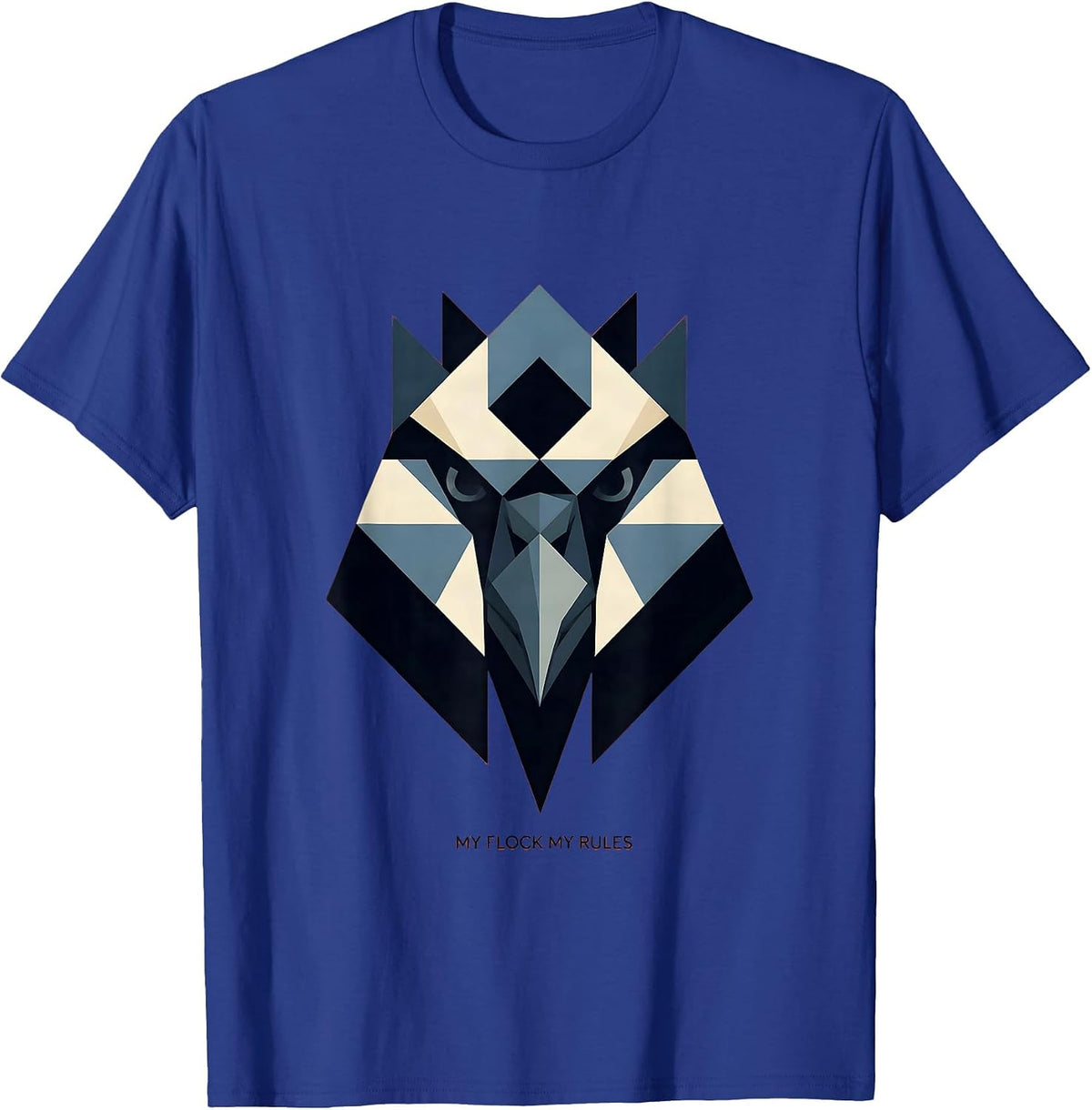 My Flock My Rules Funny Chicken Design T-Shirt - Royal Blue