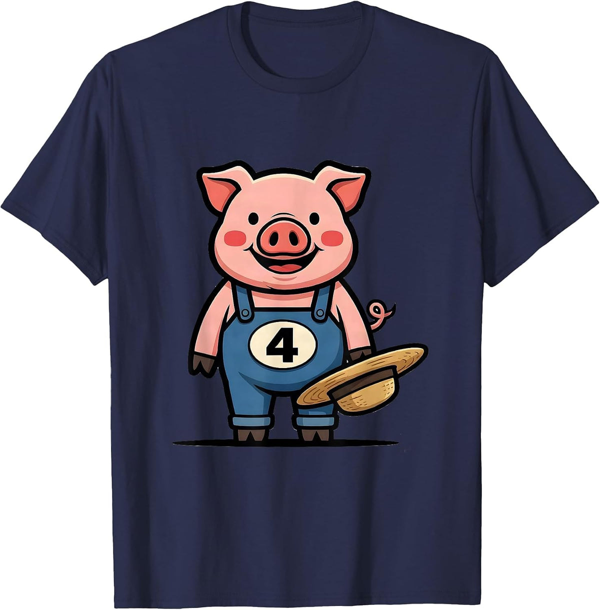 4 Funny Pig Lover Halloween Costume Humor T-Shirt - Navy Blue
