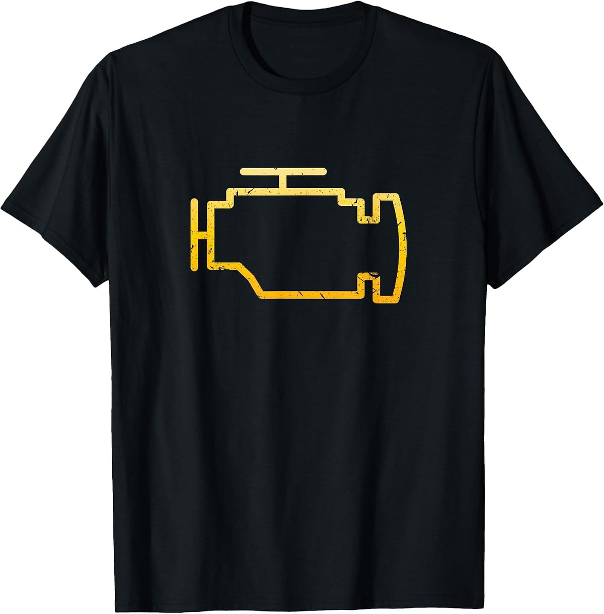 Check Engine Light Funny Mechanic Car T-Shirt - Black