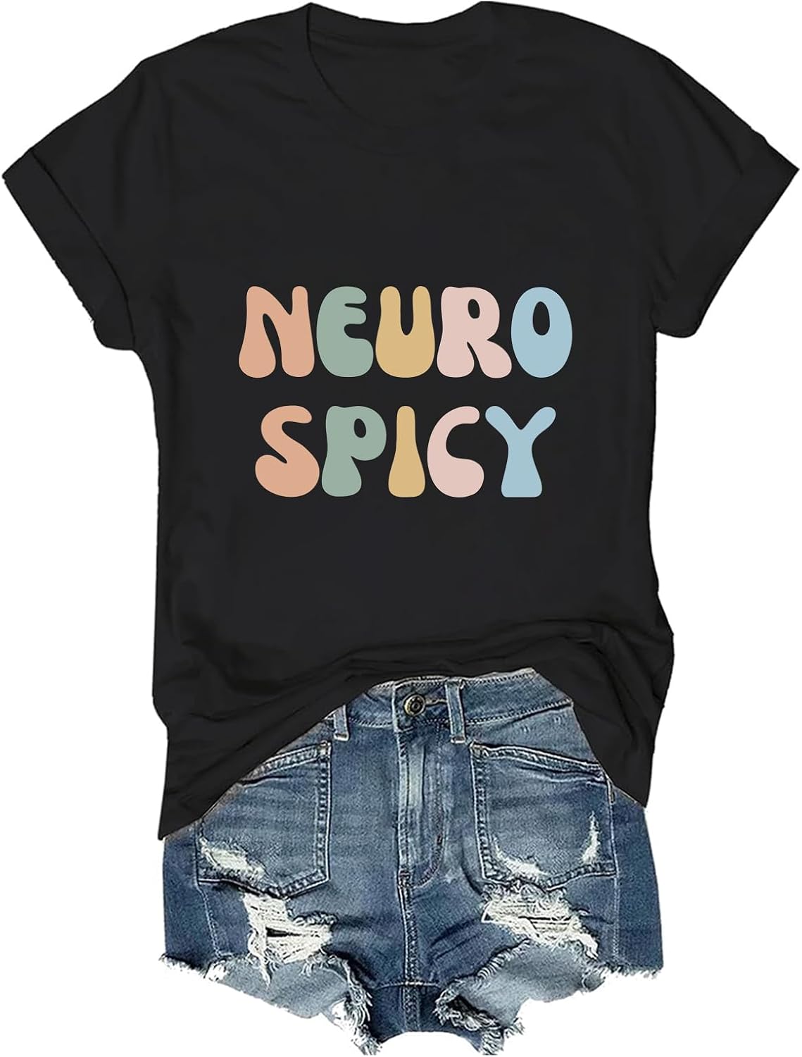 Neuro Spicy Shirt Funny Neuro Divergent T-Shirt Autism Tee - Black