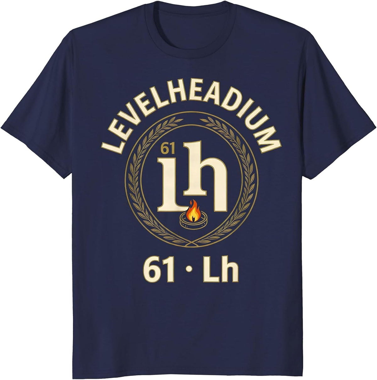 Men's 61 Lh Levelheadium Funny Chemistry Nerd Humor Gift T-Shirt - Navy Blue