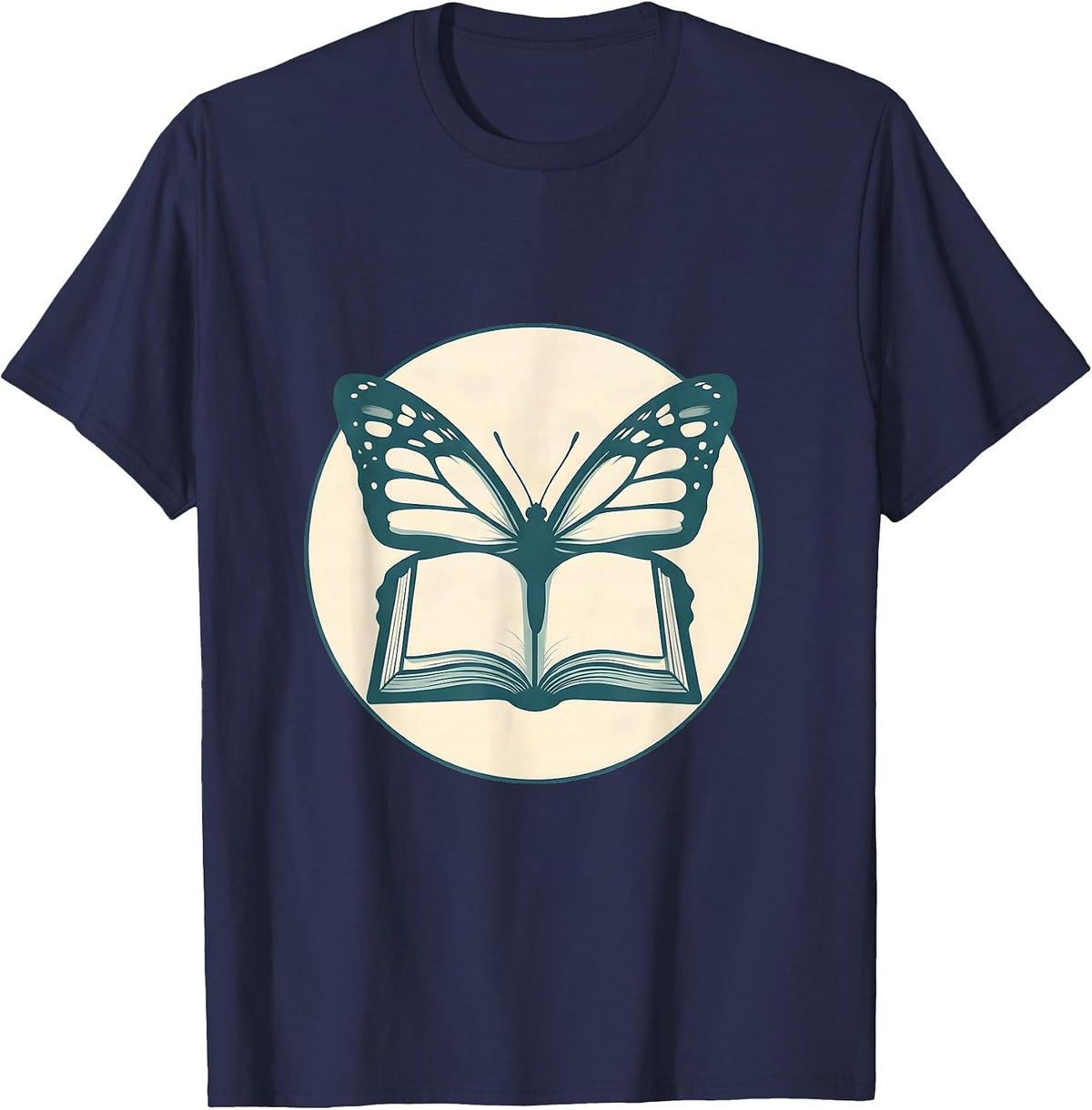 Special Education Teacher Butterfly Book Graphic T-Shirt - Navy Blue