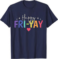 Happy Fri-Yay Friday Lovers Fun Teacher Cute T-Shirt - Navy Blue
