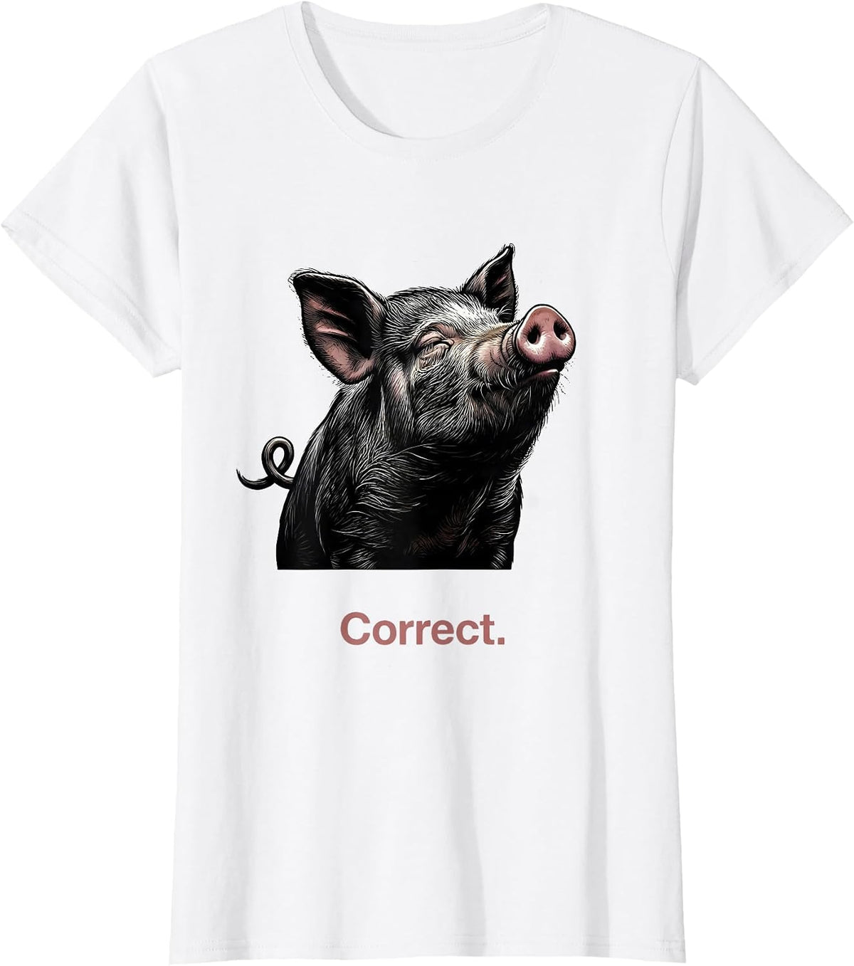 Correct Funny Pig Farm Animal Lover Gift T-Shirt - White