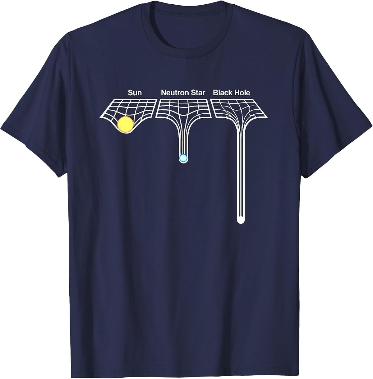 Astrophysics Sun Neutron Star and Black Hole T-Shirt - Navy Blue