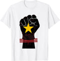 Men's Raised Glove Fist Patriotic Labor Day Tribute T-Shirt - White