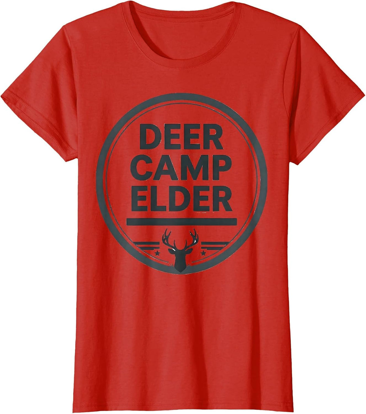 Women's Deer Camp Elder Monochromatic Hunting Dad Gift T-Shirt - Red