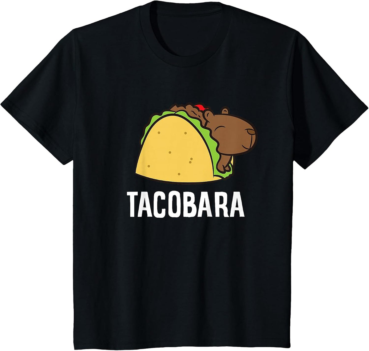 Tacobara Funny Capybara Tacos T-Shirt - Black