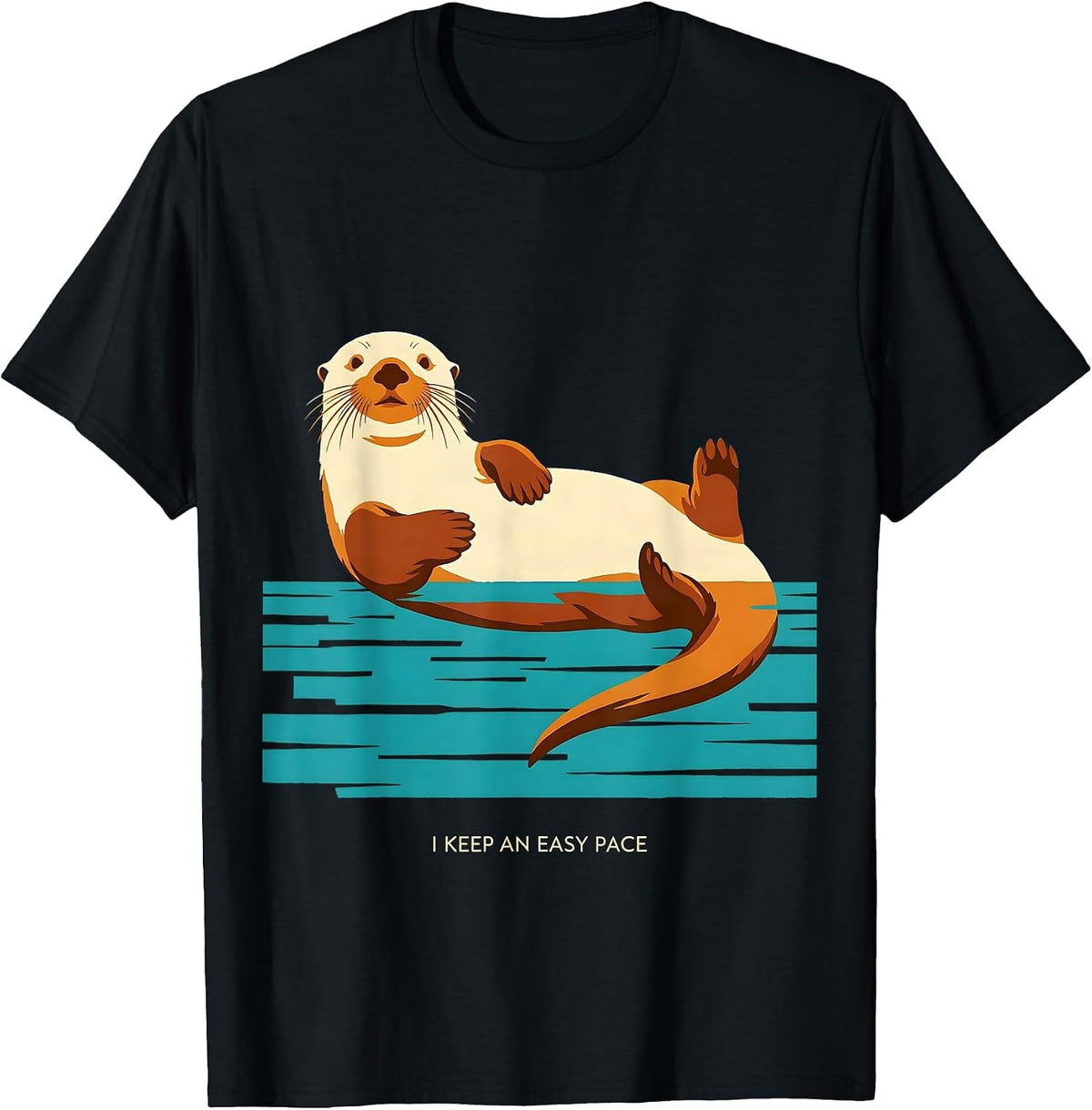 Men's I Keep An Easy Pace Funny Sea Otter Animal Lover Gift T-Shirt - Black