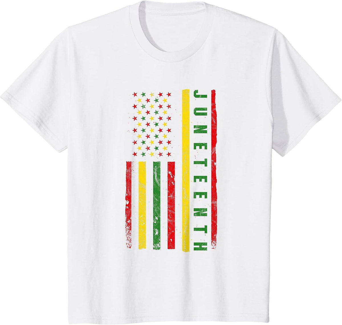 Juneteenth American Flag Emancipation Melanin Black T-Shirt - White