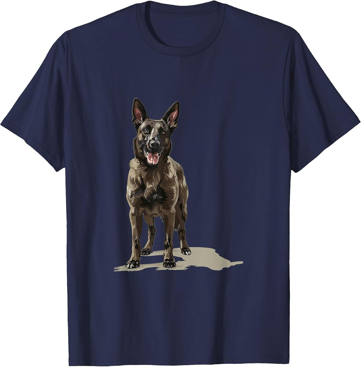Dutch Shepherd Dog Breed Graphic T-Shirt - Navy Blue