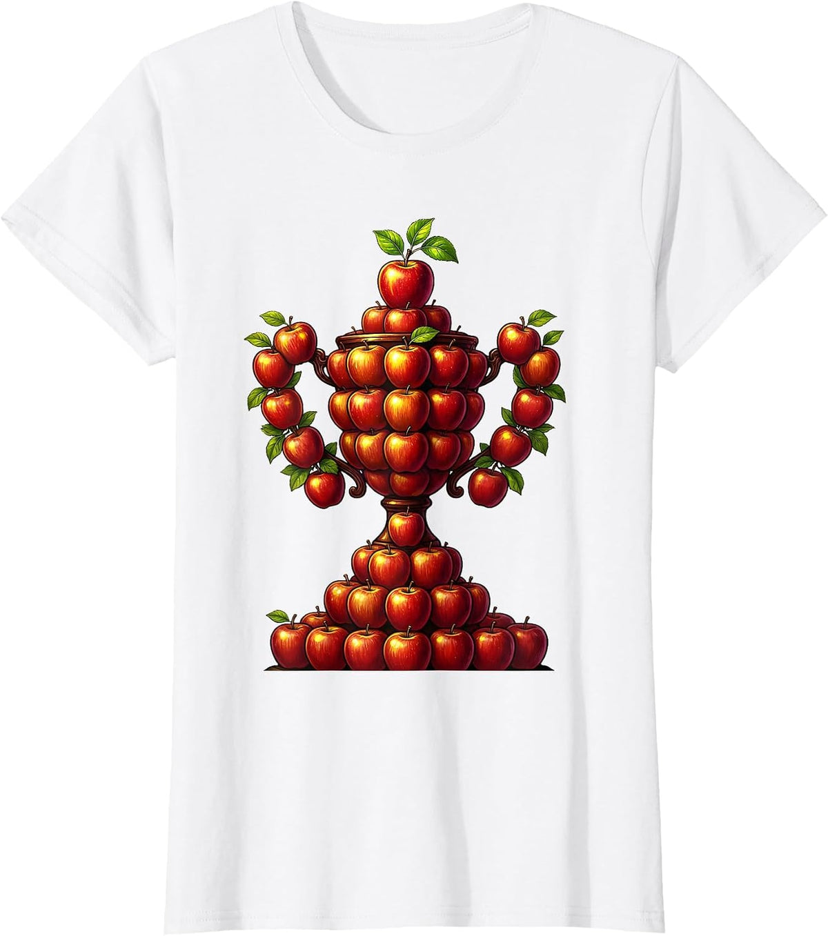 Women's Sped Teacher Apple Trophy Graphic Tee T-Shirt - White