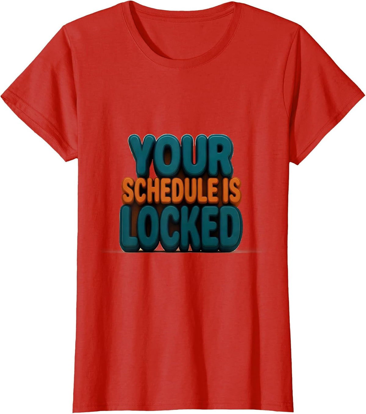 Women's Your Schedule Is Locked Groovy School Counselor Funny Back T-Shirt - Red