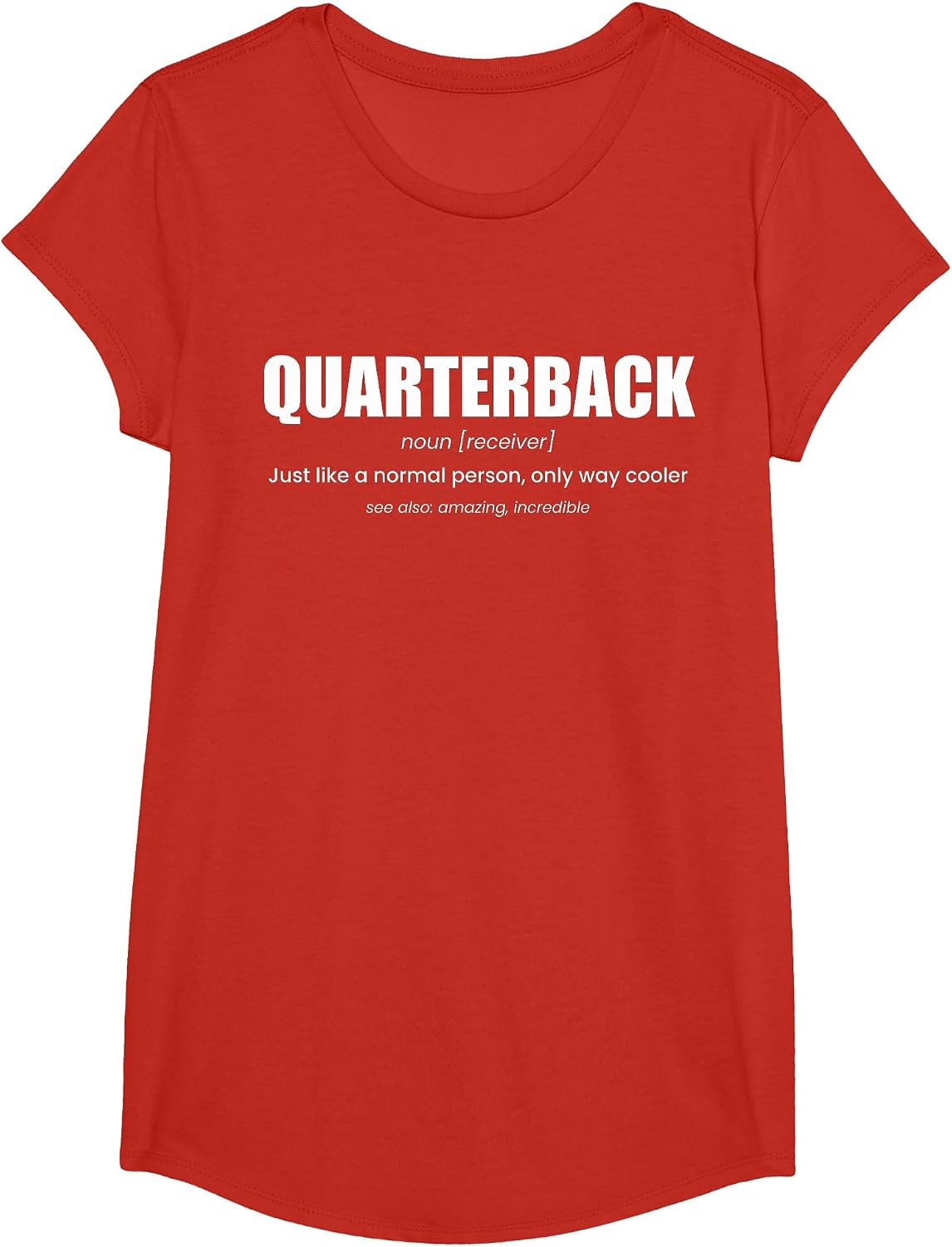 Quarterback Definition Football T-Shirt - Girls Red