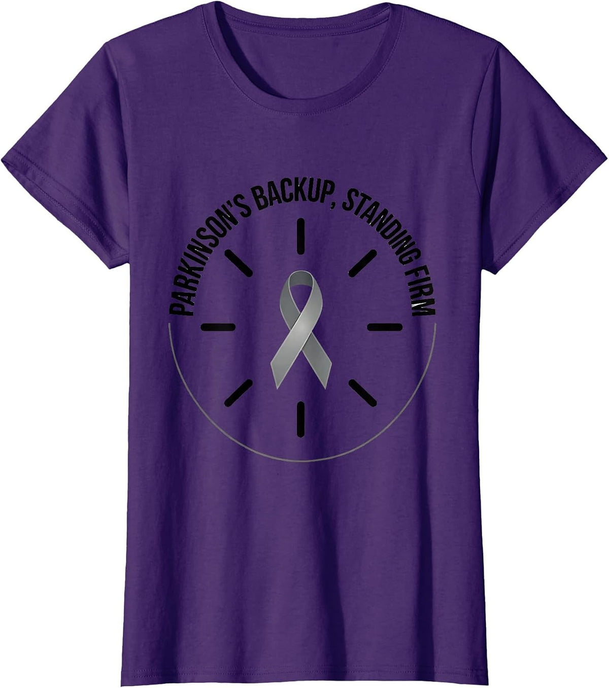 Women's Parkinson's Backup Standing Firm Defiant Humor Cause T-Shirt - Purple