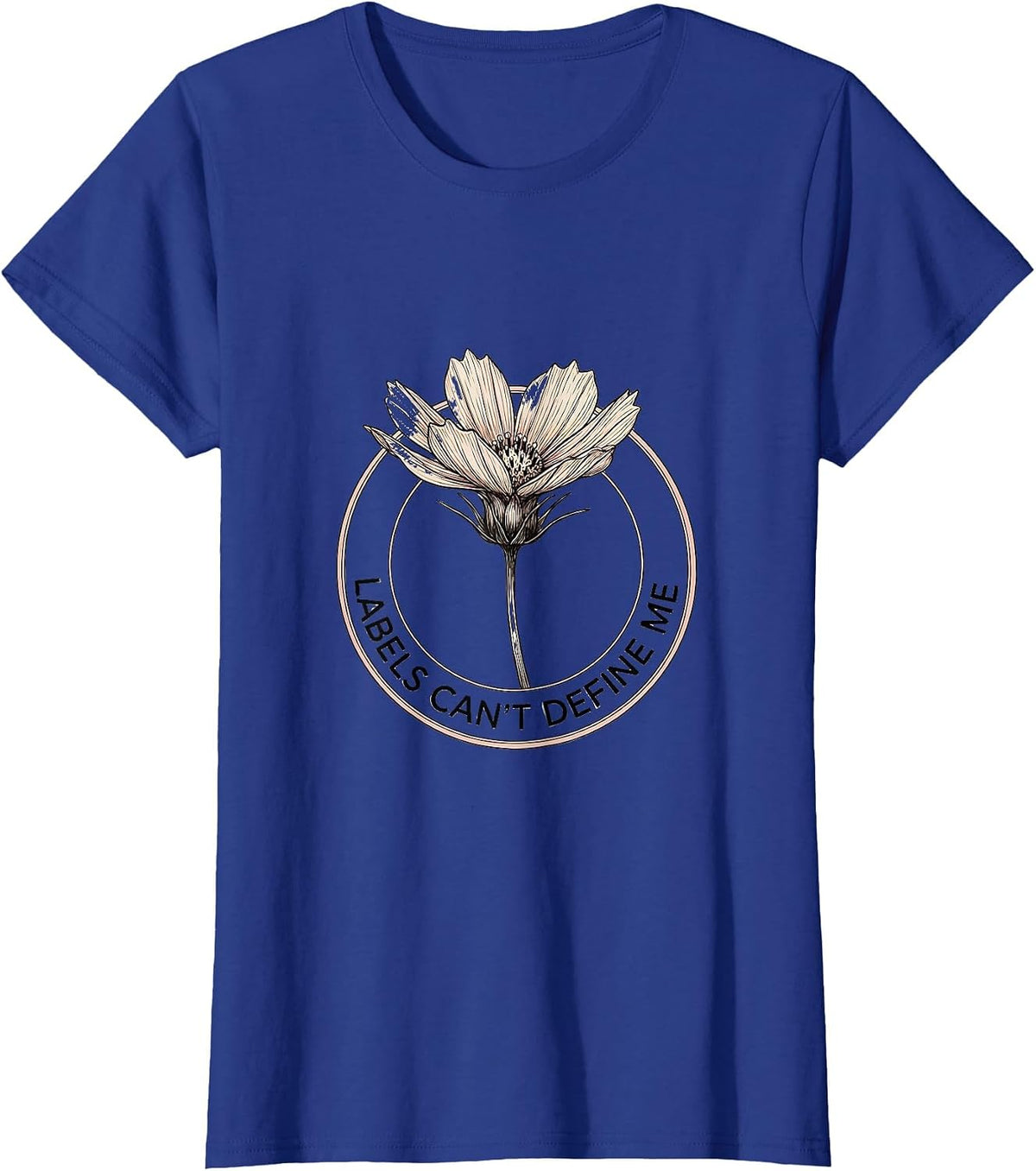 Women's Labels Can't Define Me Dyslexia Awareness Design T-Shirt - Royal Blue