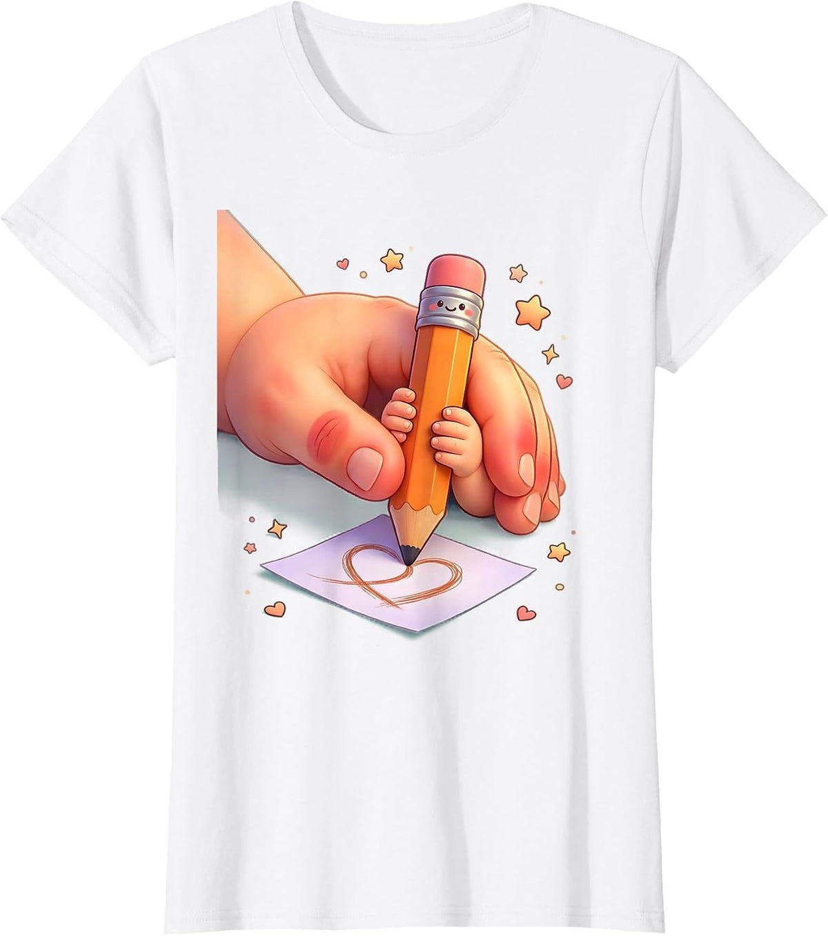 Sped Teacher Guiding Hand Graphic Design T-Shirt - White