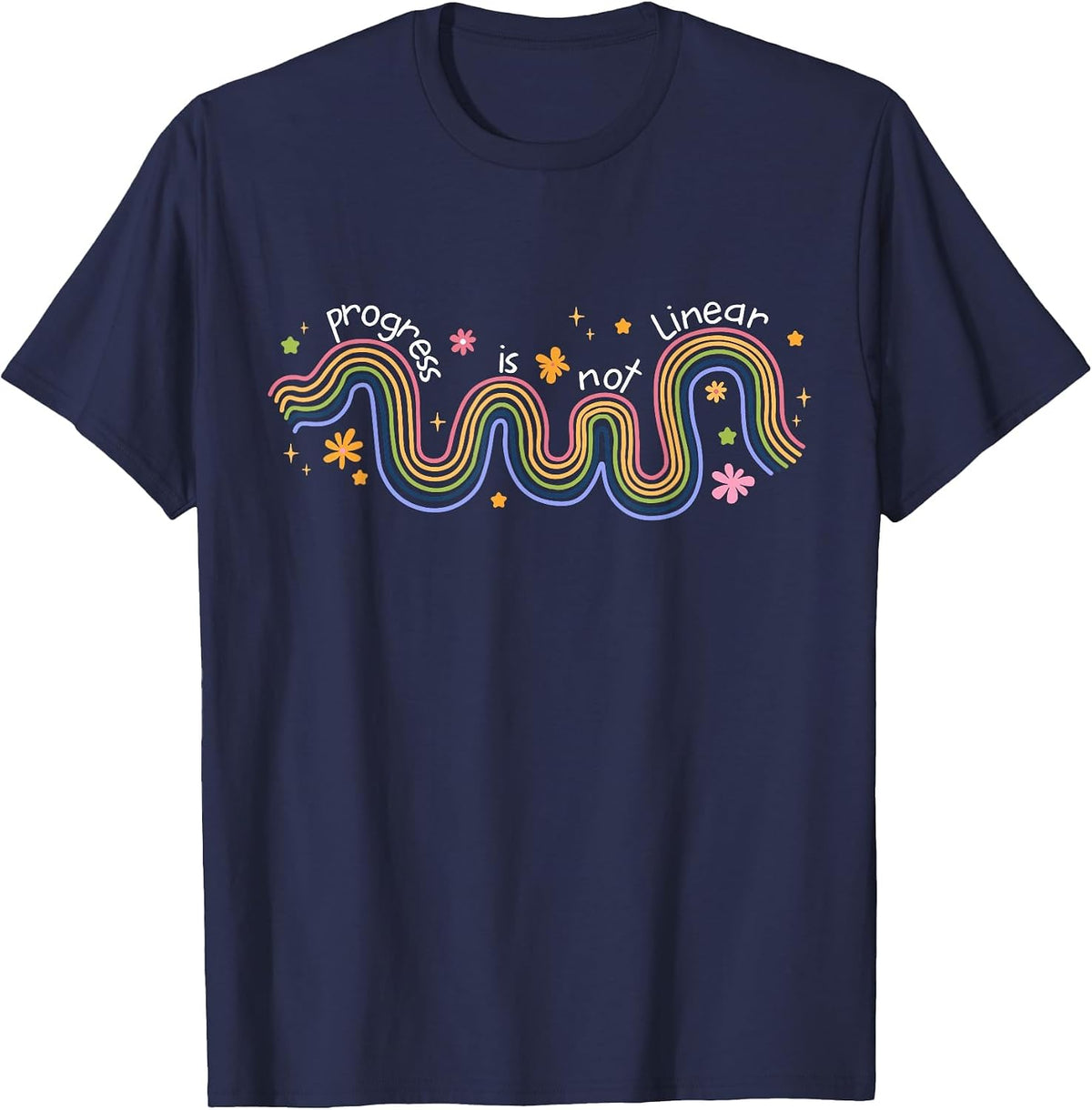 Progress is Not Linear Sped Ed Special Education Teacher T-Shirt - Navy Blue